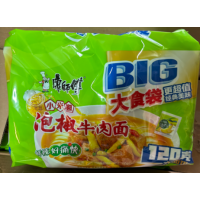 康师傅 BiG 泡椒牛肉面 136gx5/包【五连包】